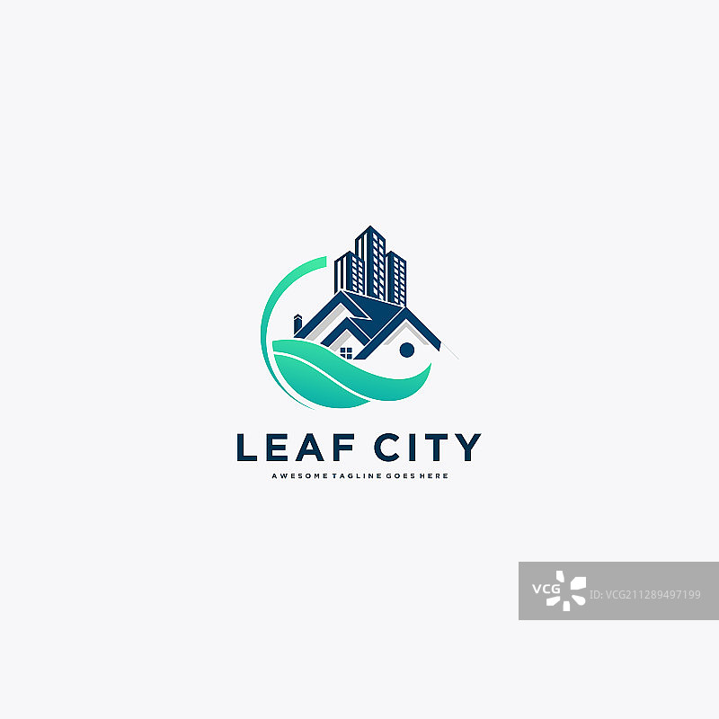 树叶城市房地产风格logo图片素材