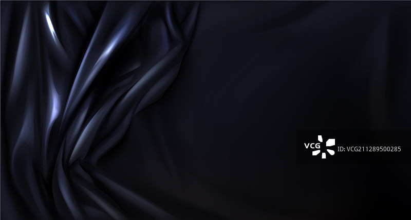 黑色丝绸乳胶折叠布背景纺织品图片素材