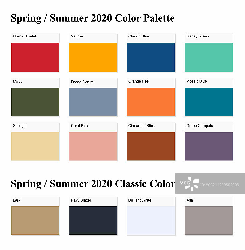 2020春夏配色示例图片素材