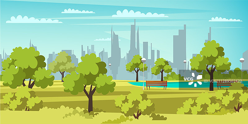 公园区域扁平设计图片素材