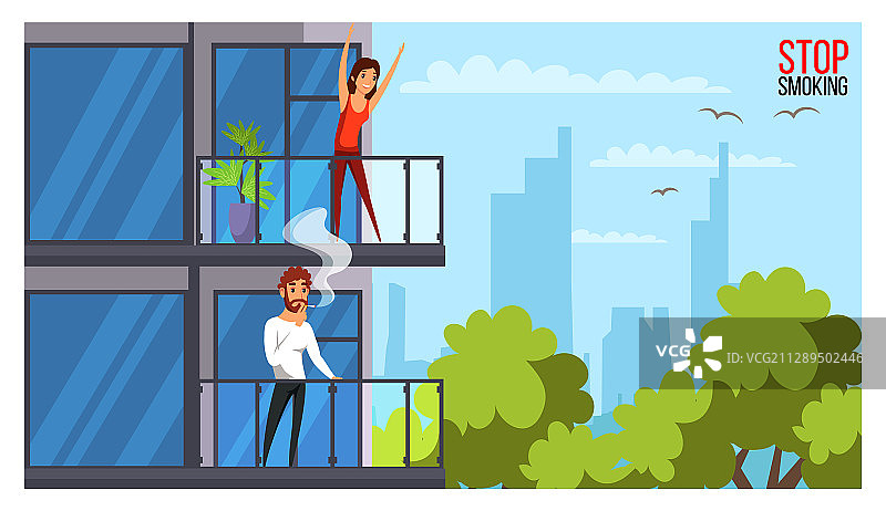 禁止吸烟宣传扁平banner模板图片素材