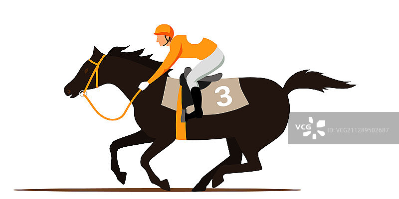 赛马比赛扁平风格图片素材
