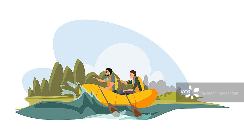 游客享受水上漂流图片素材