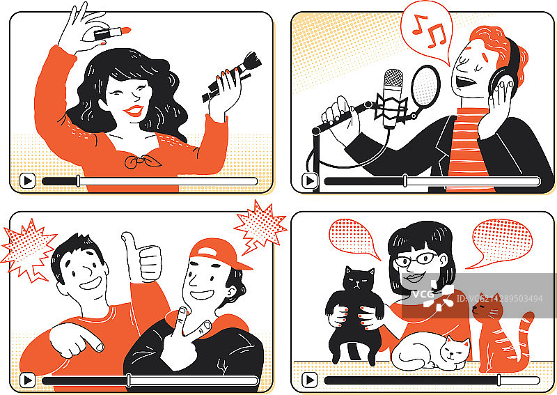 不同类型的视频博主图片素材