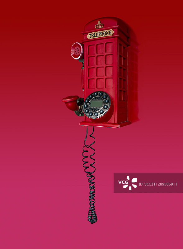红色电话亭图片素材