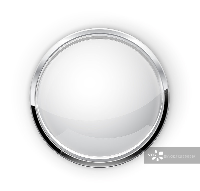 金属边框白色玻璃按钮图片素材