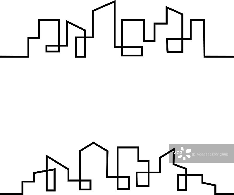 城市天际线线条艺术图片素材