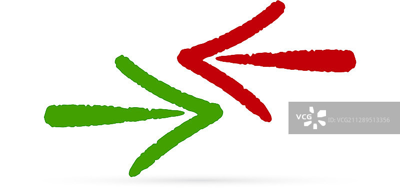 白色背景上的Grunge箭头涂鸦图标图片素材