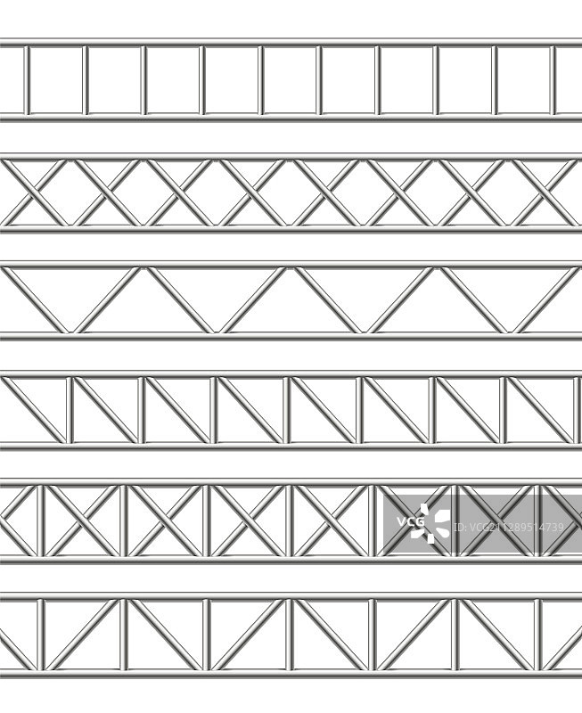 逼真细腻的3D钢桁架梁单元图片素材