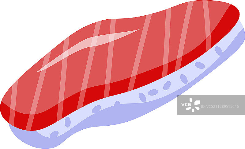 红色鱼肉寿司2.5D风格图标图片素材