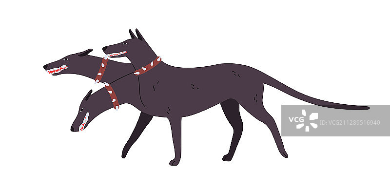 卡通愤怒的三头犬刻耳柏洛斯图片素材