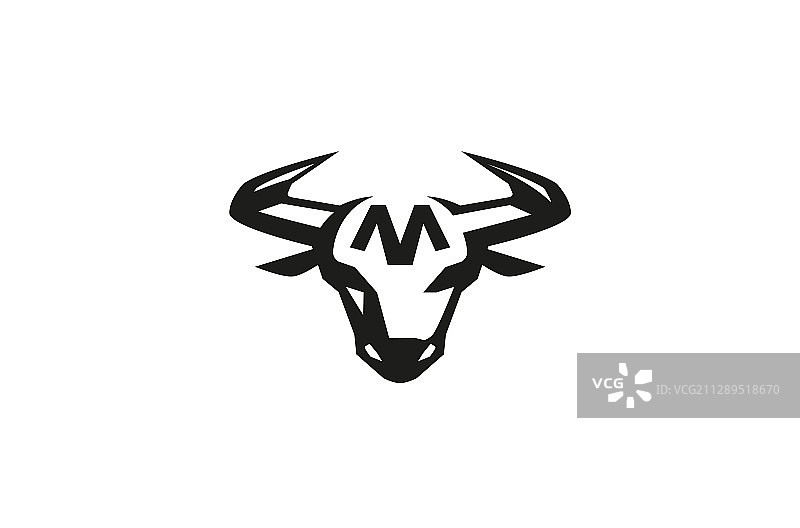 创意牛头标志图片素材