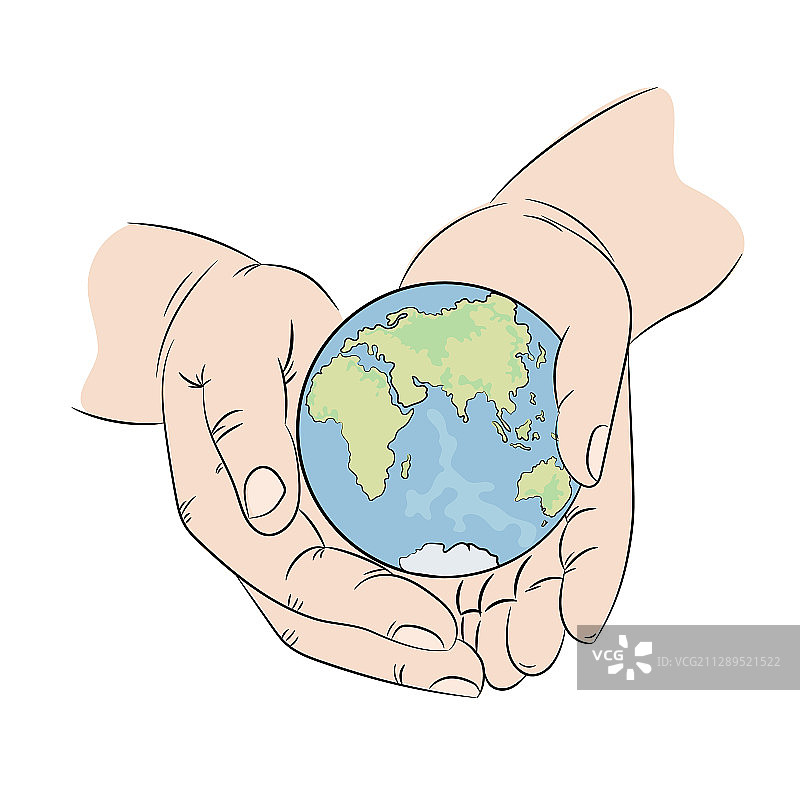 爱护地球生态环保问题插画图片素材