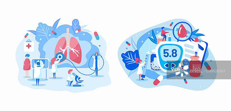 健康肺部与糖尿病图片素材