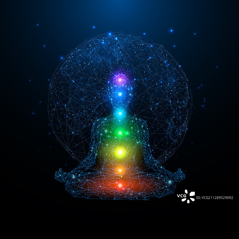 年轻女子呈莲花坐姿图片素材