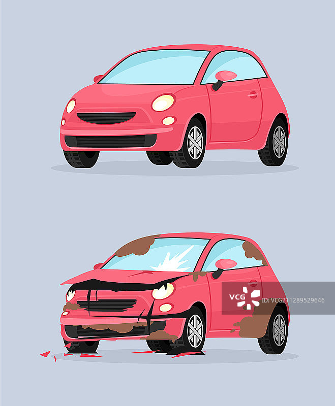 车祸扁平交通图片素材