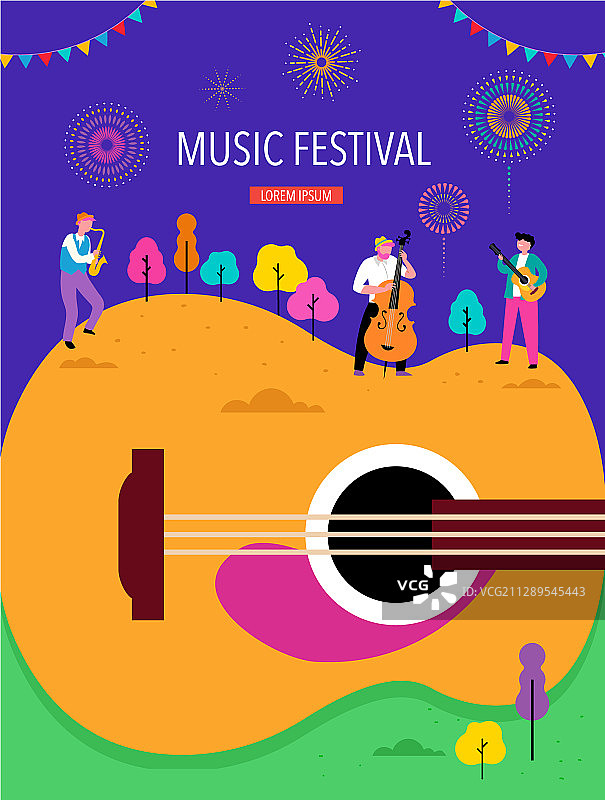 夏季爵士乐现场音乐节概念图片素材