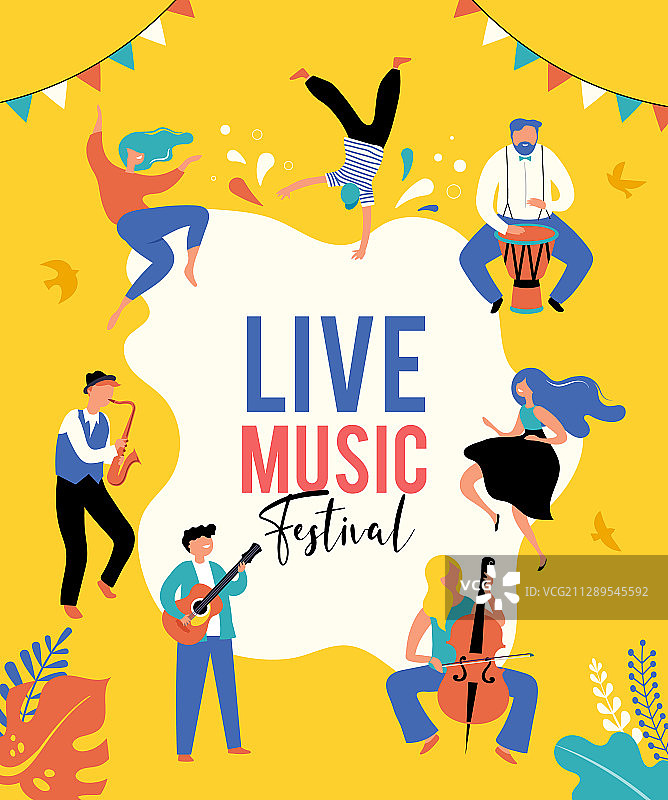 夏季爵士乐现场音乐节概念图片素材