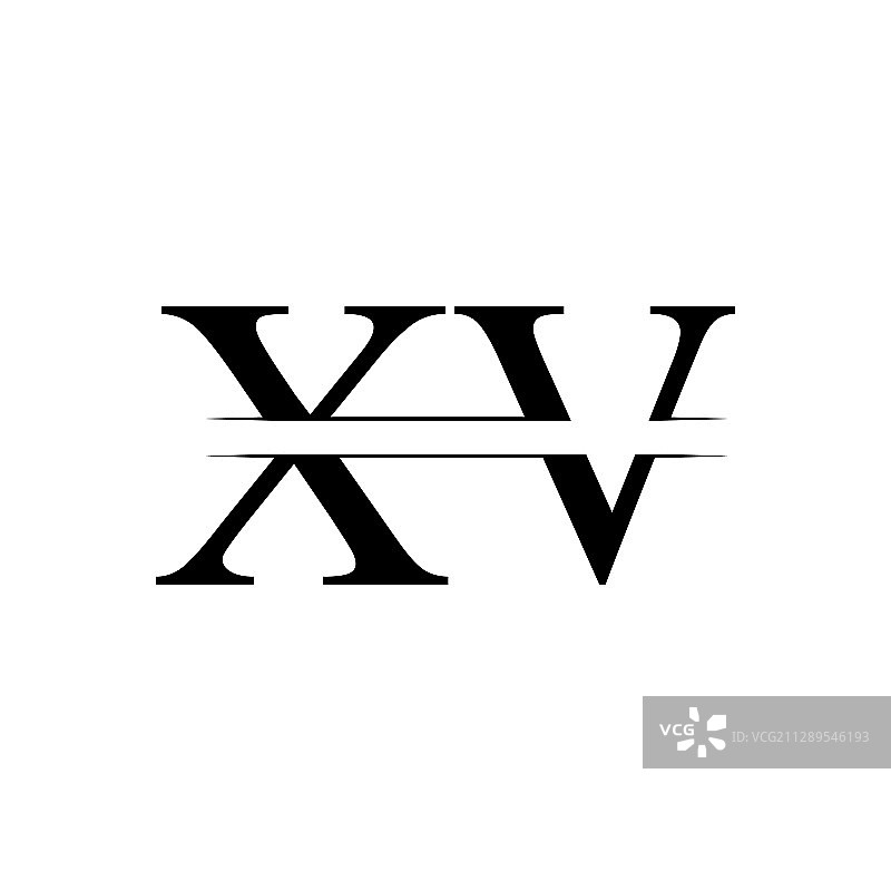 黑色创意字母XV标志图片素材