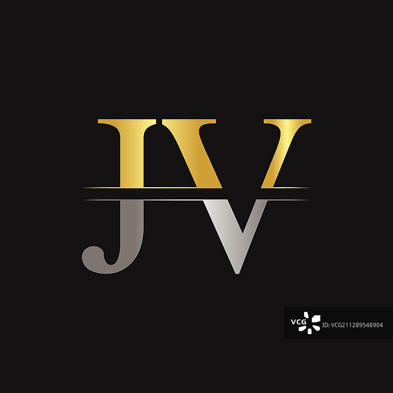 JV字母抽象标志设计模板图片素材