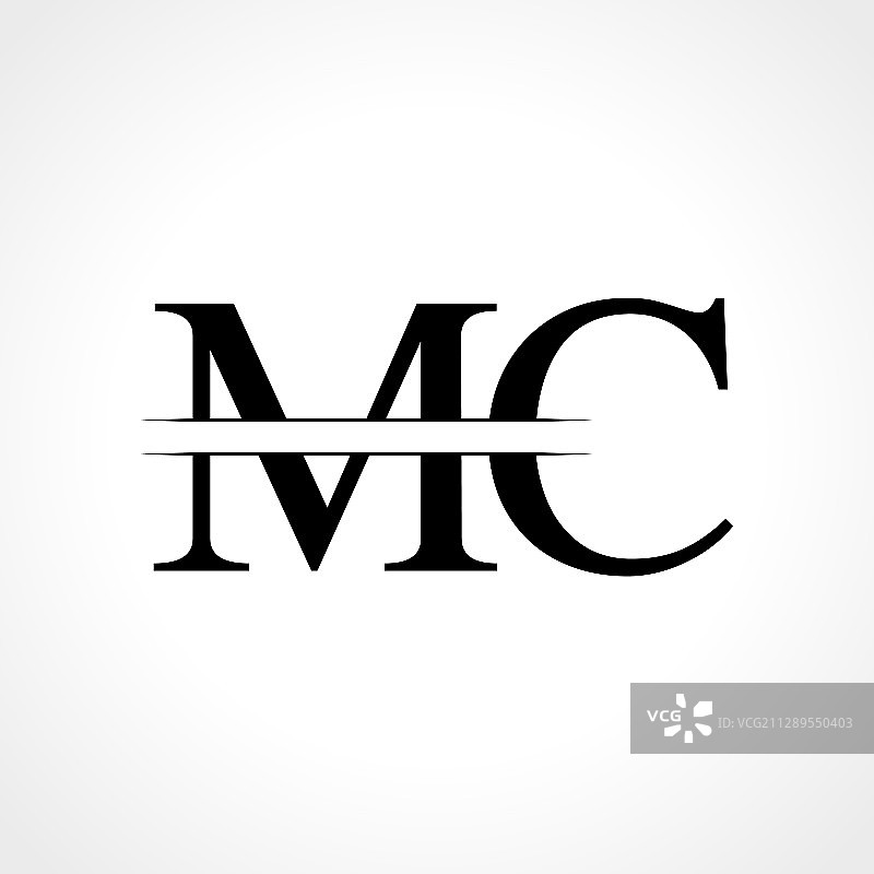 抽象的首字母MC字母标志设计模板图片素材