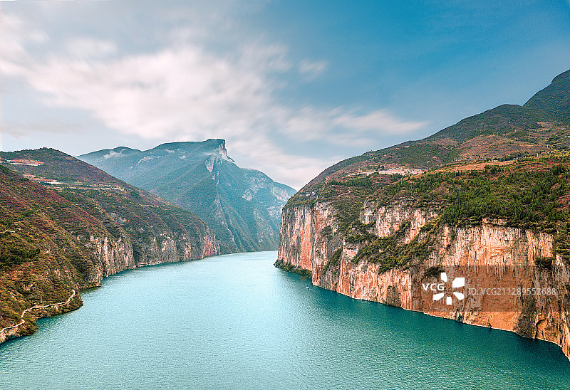 航拍重庆奉节瞿塘峡图片素材
