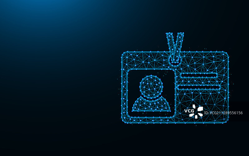 深蓝色点线构成的证件卡图片素材