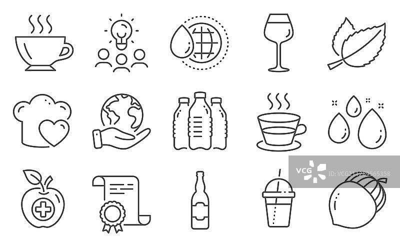 医疗食品等餐饮图标合集图片素材