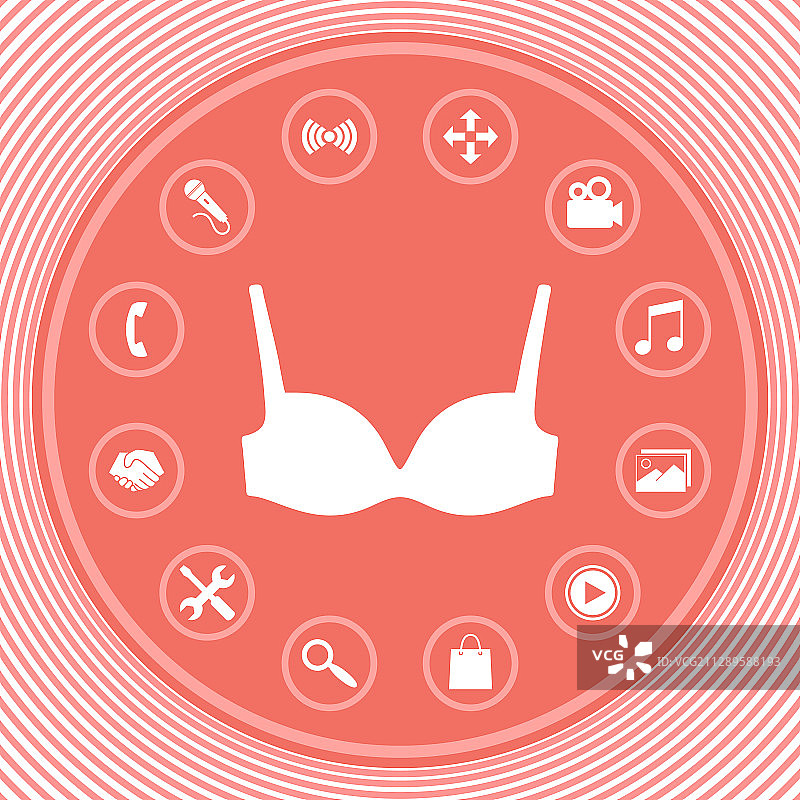 女式内衣轮廓菜单项目图片素材