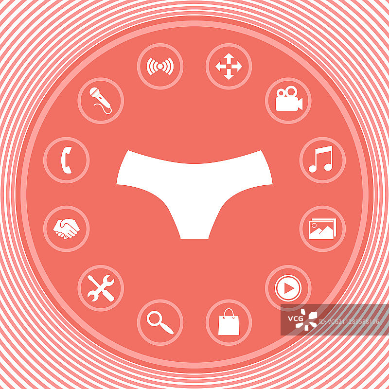 网页菜单中的女性内裤轮廓图片素材