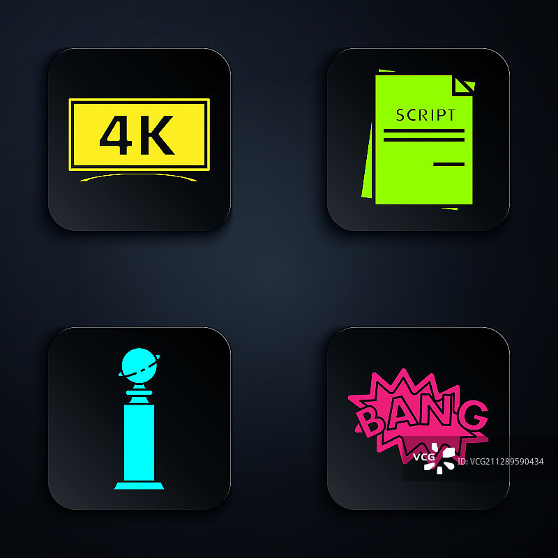 一套爆炸Boom文字气泡气球屏幕素材图片素材