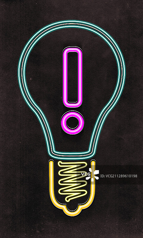 带感叹号的灯泡插图图片素材