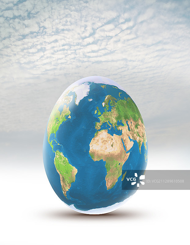 鸡蛋上的地球印象插画图片素材