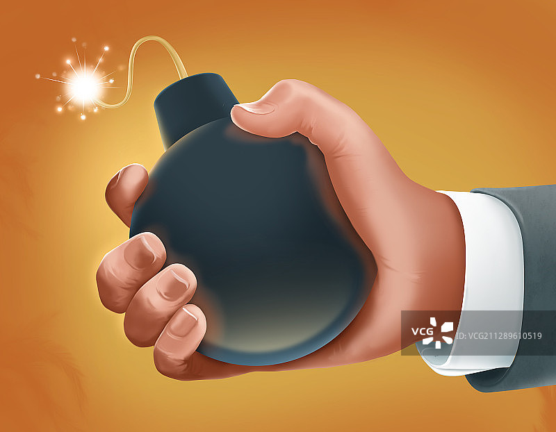 手持炸弹插画图片素材