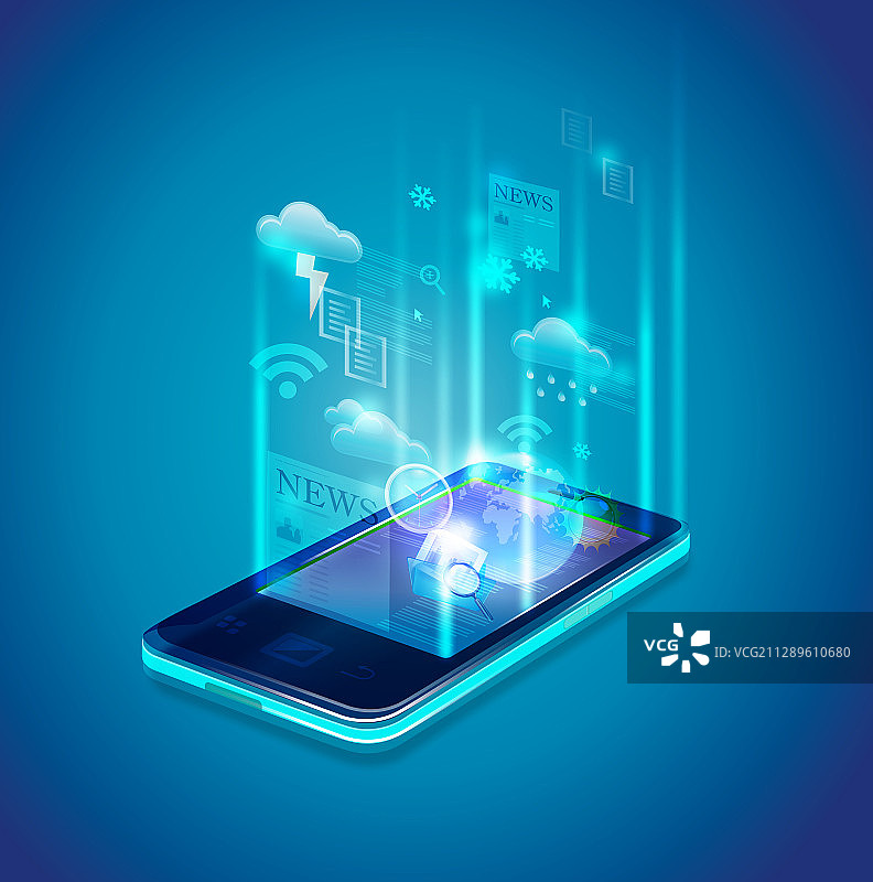 手机插图图片素材