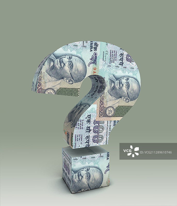 印度货币制成的问号插图图片素材