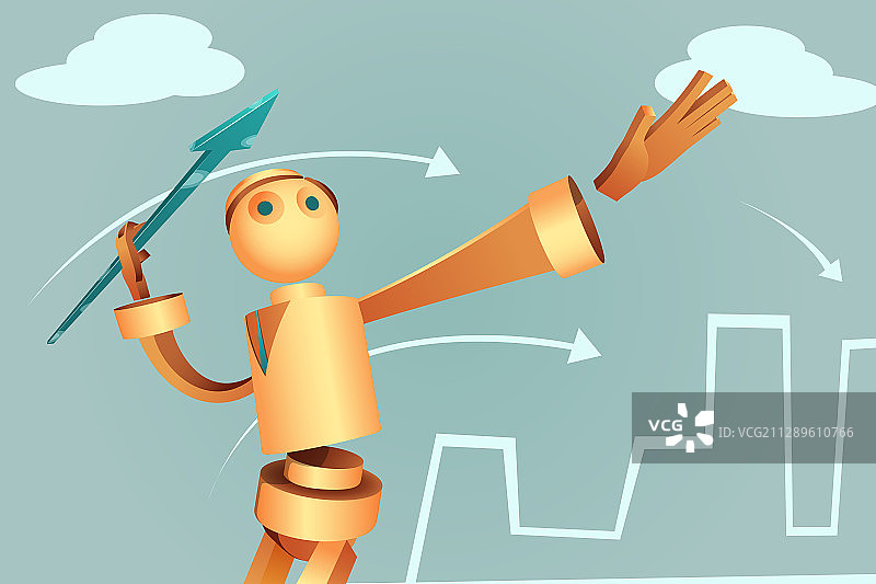 机器人商人插画图片素材