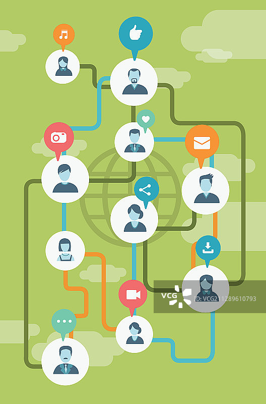 社交网络插画图片素材