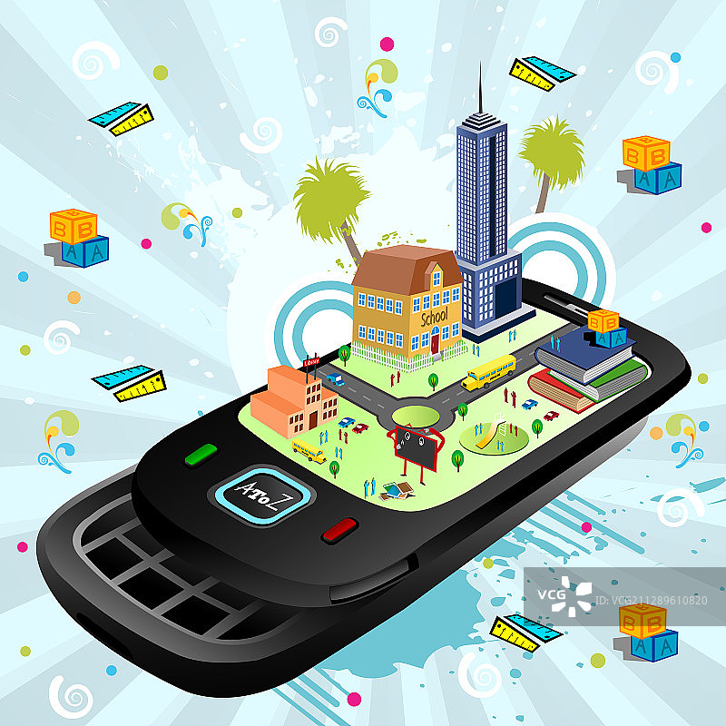 手机教育应用插画图片素材