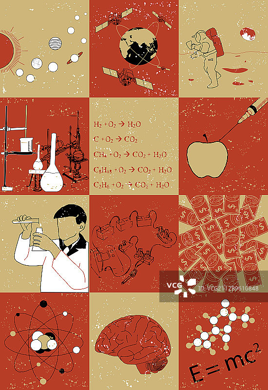 各种科学流派插画图片素材