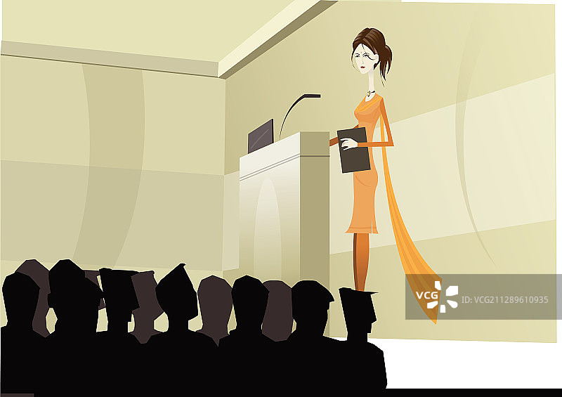 印度女商人讲座插画图片素材