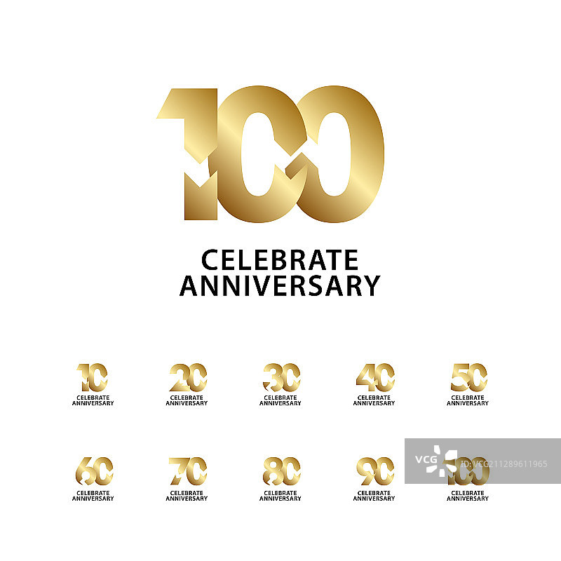 100周年庆典金色模板合集图片素材