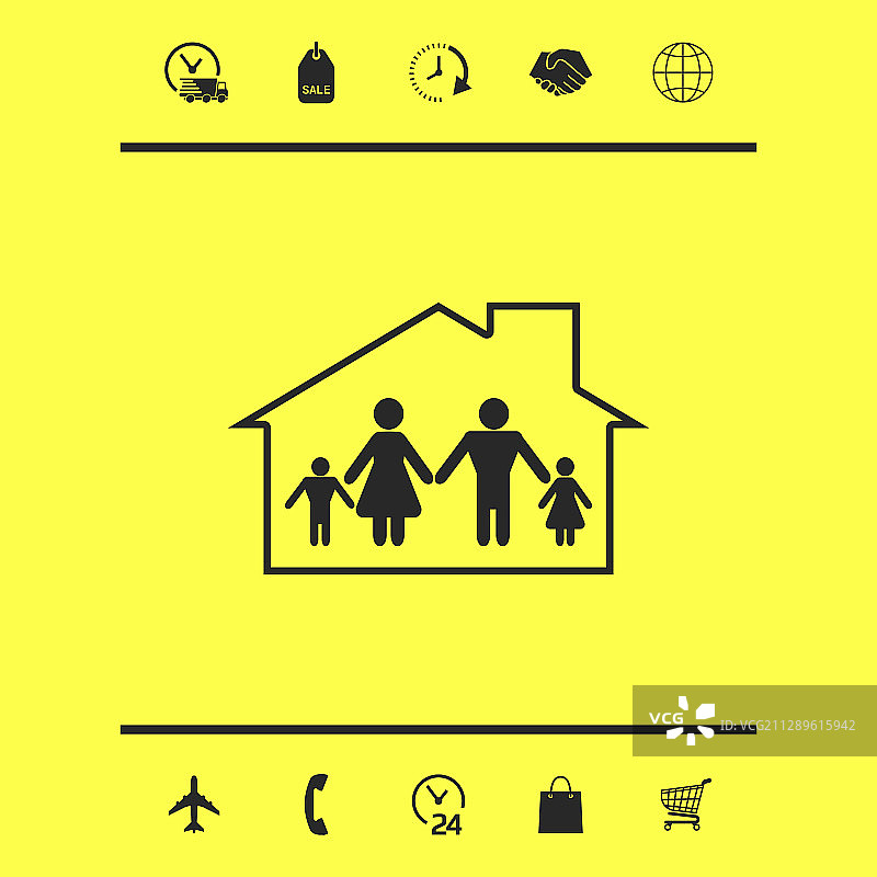 家庭住宅图标设计元素图片素材