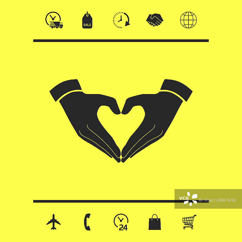 双手制作的爱心形状图形元素图片素材