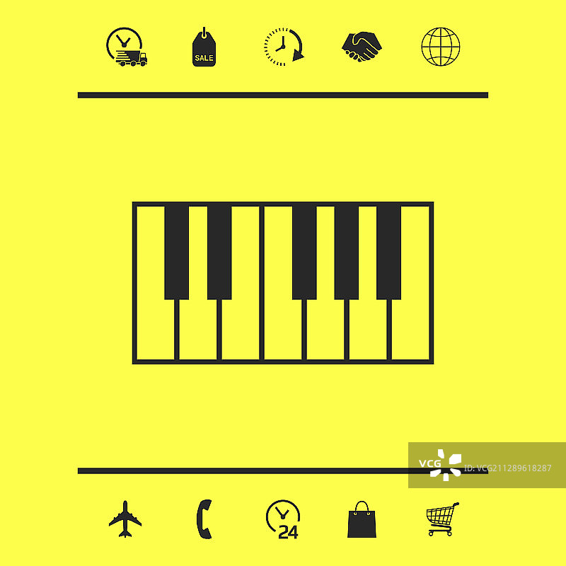 钢琴键盘图标图形元素图片素材