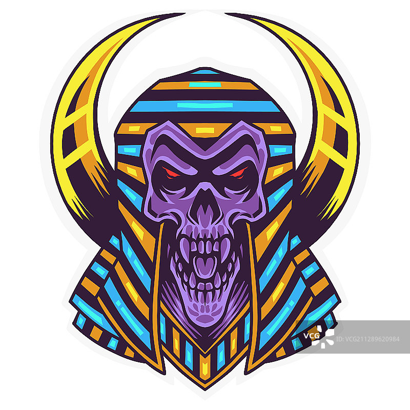 法老骷髅头吉祥物标志图片素材