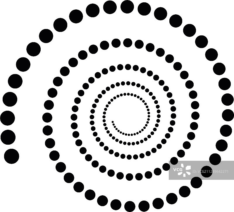 黑色点状螺旋符号扁平简约风格图片素材