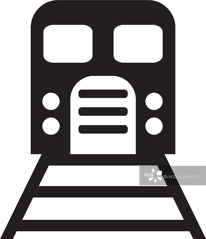 黑色可编辑的火车图标模板图片素材