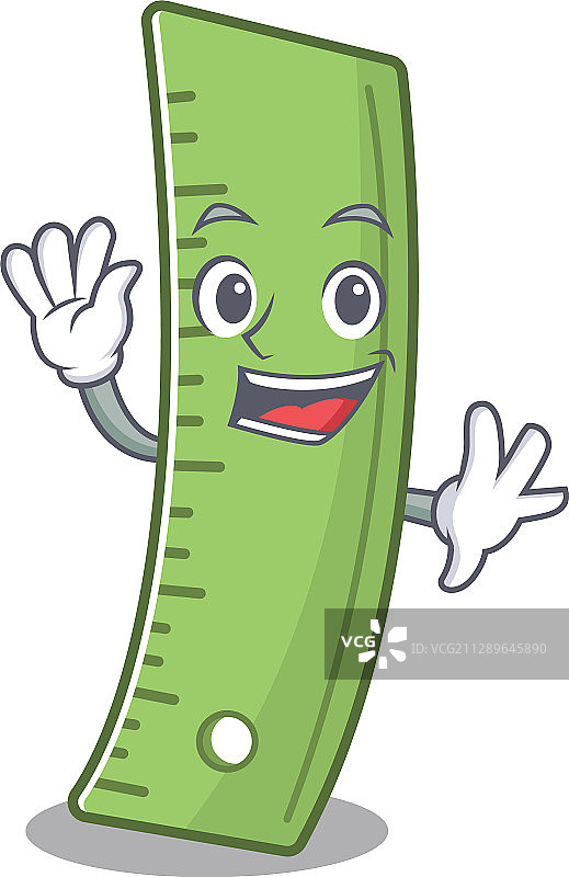 挥舞着友善尺子的卡通人物图片素材