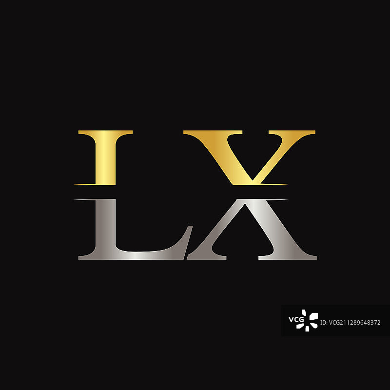 LX字母logo设计抽象模板图片素材